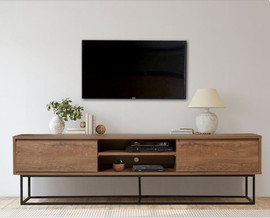 Twins design מזנון טלוויזיה בצבע אגוז דגם "נורדיק" מבית Twins Design