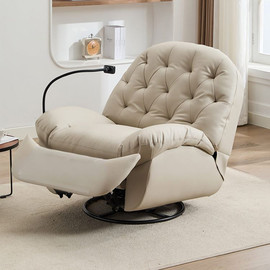 Twins design כורסת ריקליינר מסתובבת צבע קרם  דגם רעיה מבית Twins Design