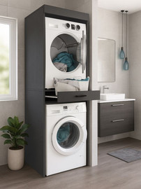 Twins design ארון שירות כפול למכונת כביסה ומייבש דגם מיראן מבית TWINS DESIGN