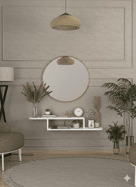 Twins design מדף מעוצב ברוחב 120 בצבע לבן דגם גיטל מבית Twins Design