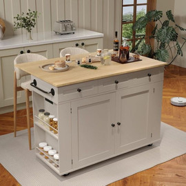 Twins design אי למטבח בצבע לבן משולב עץ דגם קארין מבית Twins Design