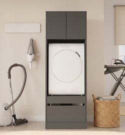 Twins design ארון שירות למכונת כביסה בצבע אפור פחם דגם נעלה מבית Twins Design