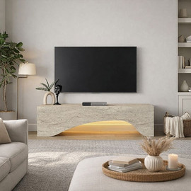 Twins design מזנון מעוצב בצבע טרווטרין כולל תאורת לד ברוחב 180 ס"מ דגם Siena מסדרת Mara מבית Twins Design