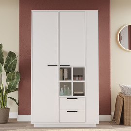 Twins design ארון אחסון רב-תכליתי משולב מדפים ומגירות 110 ס"מ במגוון צבעים לבחירה דגם Monaco מבית Twins Design