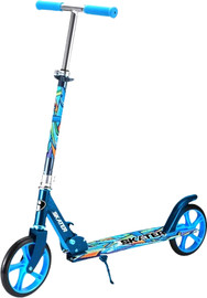 Skater קורקינט אלומיניום מתקפל עם גלגלים 200 מ"מ ורגלית Graffiti XL - כחול