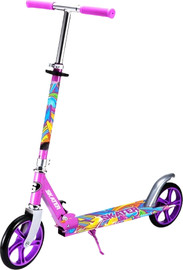 Skater קורקינט אלומיניום מתקפל עם גלגלים 200 מ"מ ורגלית Graffiti XL - ורוד/סגול