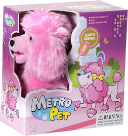 Star Toys בובת כלב על שלט הולך ומקשקש בזנב עם רצועה - ורוד
