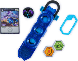 Bakugan מארז בקוגן הכולל באקו-קליפ, קלף דמות, שני כוחות ודמות HYDOROUS x BARTIX- צבע כחול ותכלת