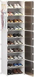 BoxShop ארונית נעליים מודולארית עם 10 תאים ודלתות שקופות