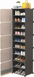 BoxShop ארונית נעליים עם 10 תאים ודלתות שקופות