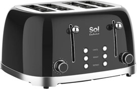 סול מצנם מפואר 4 פרוסות Sol SL-7406 שחור