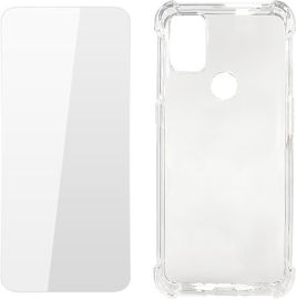 SAMSUNG מגן מסך זכוכית מחוסמת 5 שכבות + כיסוי שקוף עם 4 פינות להגנה מלאה ל גלקסי A 33