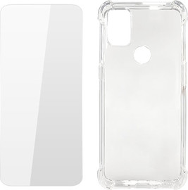 SAMSUNG מגן מסך זכוכית מחוסמת 7 שכבות + כיסוי שקוף עם 4 פינות להגנה מלאה ל גלקסי M 54