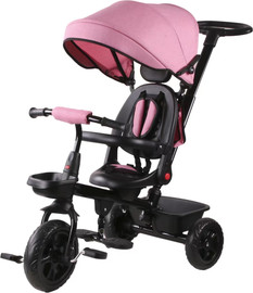 Toyland תלת אופן 3 ב 1 דגם TRIFUN עם כיסא נשכב ומסתובב 360 וגלגלי EVA ללא תקרים - ורוד