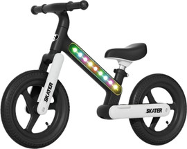Skater אופני איזון ודחיפה Sport Pro גלגלי אוויר "12 ופס תאורת LED צבעוני - שחור