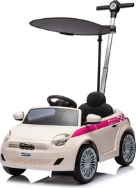 Toyland בימבה דחיפה בדמות FIAT 500 עם ידית הורה, דלתות נפתחות, גגון וצלילים - לבן