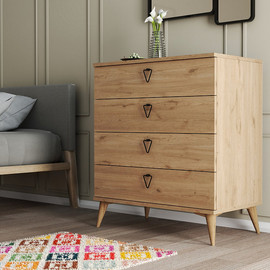 Homax שידת 4 מגירות אלון - Versa-Ce 3612 OAK