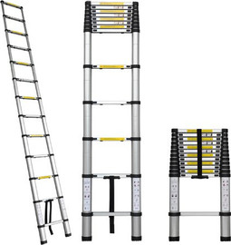 Telescopic סולם אלומיניום טלסקופי בודד 3.8 מטרים – מותג TELESCOPIC