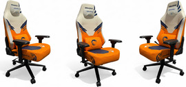 Gamerz כיסא גיימינג ארגונומי מתכוונן Cobra כתום בעיצוב ספורטיבי ונושם, מבית Gamerz