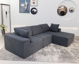 Fluffies ספת Love Seat מודולרית 2 מצבים בצבע אפור