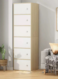 Rosso Italy ארון נעליים בעיצוב מודרני לבית ולמשרד גובה 152 סמ דגם RSM-6041 עץ לבן