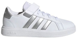 Adidas נעלי אופנה לילדים GW6516 בצבע לבן עם שילוב כסוף