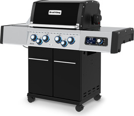 Broil King גריל גז 4 מבערים כולל כירת צד אינפרא-אדום ושיפוד מסתובב Regal Q 490 IR 75,000 BTU מבית המותג הקנדי Broil King