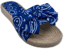 Walkers כפכף בנדנה כחול סוליה דמוי קש