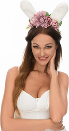 בי מגניב קשת ראש ארנבת קסומה עם פרחים