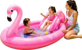 בי מגניב בריכת פלמינגו מתנפחת עם מגלשה 213x123x78