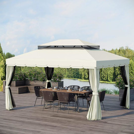 Garden Top גזיבו אלומניום 3X4 שמנת דגם פרפקטו