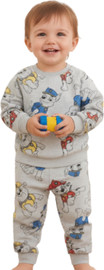 BUBU סט פיג'מה בנים מפרץ ההרפתקאות אפור