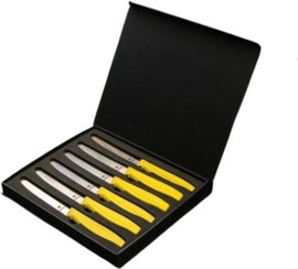 Boker Solingen סט שישה סכיני מטבח רב תכליתיות תוצרת גרמניה צבע סט שישה סכיני מטבח רב תכליתיות תוצרת גרמניה בצבע צהוב