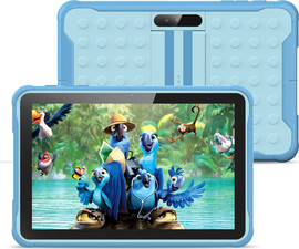סטארט הום טאבלט לילדים עם מסך 10" ו-Android + כיסוי ומגן | 64GB אחסון | 2GB RAM | WiFi | מצלמות קדמית ואחורית | כולל Google Play צבע כחול