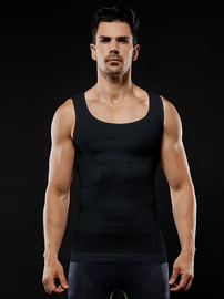 סטארט הום גופיית חיטוב לגברים Compression Shaper – חולצת ספורט מחטבת לתמיכה ביציבה, עיצוב הבטן והידוק החזה מידה XL