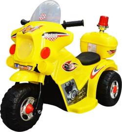מאמא יוקרו אופנוע לילדים דגם 6V פוליס בצבע צהוב