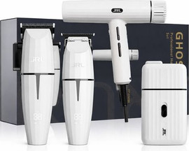 JRL סט מכונות מקצועי למספרות - JRL Ghost 3 White Professional Hair Styling Set