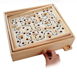 ORO משחק מבוך מעץ למנהלים – 32×28 ס”מ