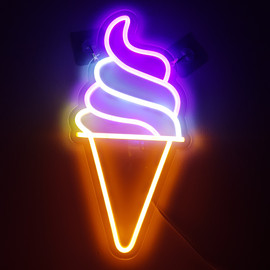 ORO מנורת ניאון USB גביע גלידה, לעיצוב ואווירה – Neon Icecream