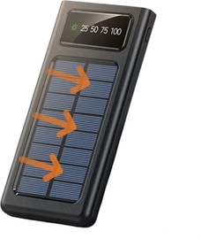ORO מטען סולארי עם מסך תצוגה דיגיטלי וכבלים מובנים mAh 10,000
