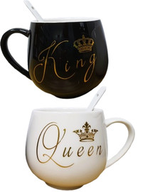 ORO סט 2 ספלים לזוגות King/Queen – עם כפיות