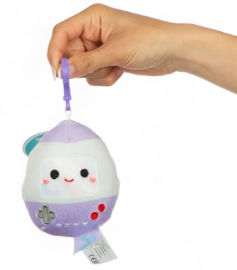 Squishmallow סקווישמלו בובה עם קליפס גליה הגיים בוי 9 ס"מ