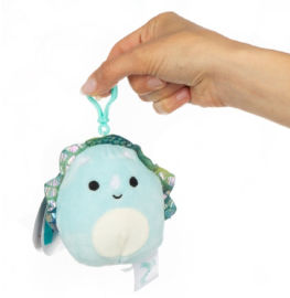 Squishmallow סקווישמלו בובה עם קליפס מאליק הדינו 9 ס"מ