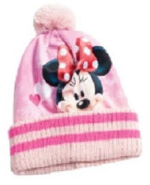 Disney כובע צמר פונפון לילדות מיני מאוס פסים גיל 3 ומעלה