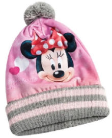 Disney כובע צמר פונפון לילדות מיני מאוס פסים גיל 3 ומעלה