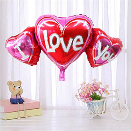 מסיבלנד בלון לבבות ענק ורוד i love you