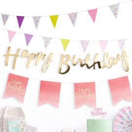 מסיבלנד שלט happy birthday זהב מטאלי