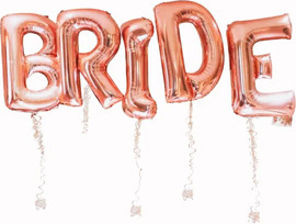 מסיבלנד סט בלונים לניפוח עצמי  BRIDE   ענק רוז גולד