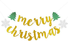 מסיבלנד שלט MERRY Chistmas זהב