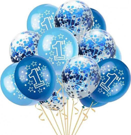 מסיבלנד זר בלונים גיל שנה תכלת-15 יחידות